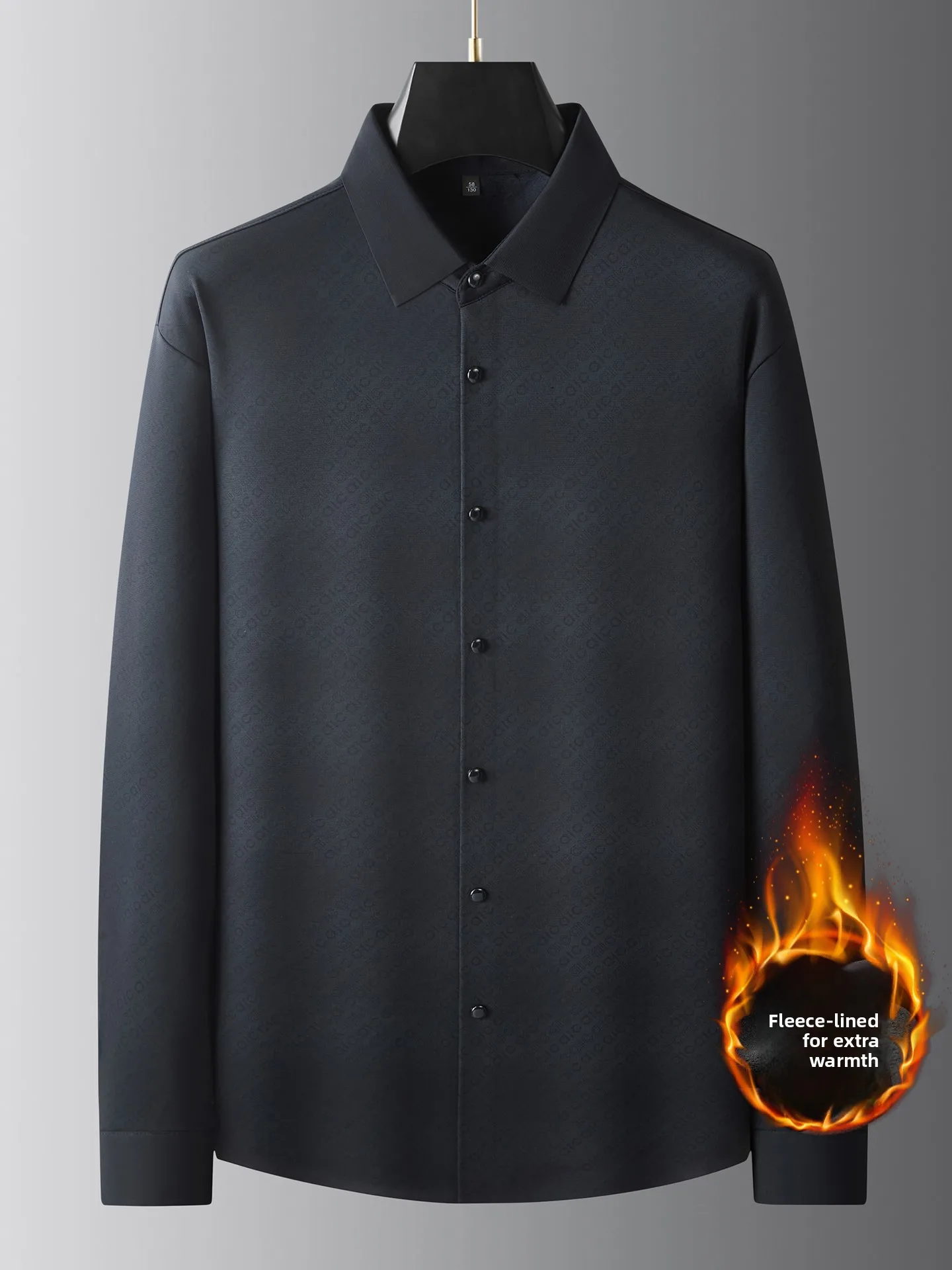 

Мужские большие размеры на подкладке Fce Long Sve irt Busin, повседневные, с буквенным принтом, теплый, модный, полиэстер, весна-осень