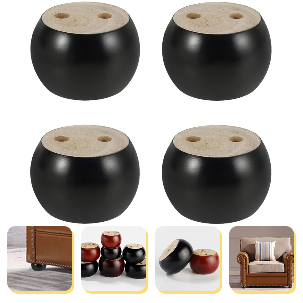 4 قطعة قدم كعكة خشبية أريكة مستديرة قوية دعم قدم اللون الكلاسيكي قدرة تحمل عالية حامل أرجل قطع الأثاث الخشبي #3