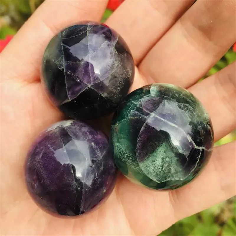 3cm natural fluorite quartz crystal ball for home decoration 1PC