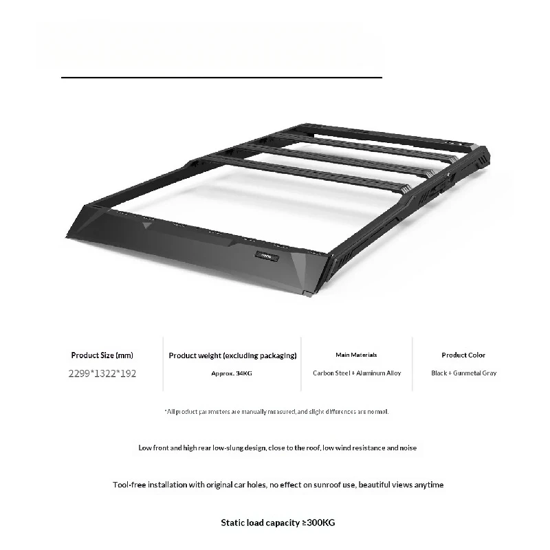 High Quality Universal Aluminum Alloy Roof Platform No Drilling Non Destructive Installation 100kg Capacity Aftermarket 4x4 Vehi