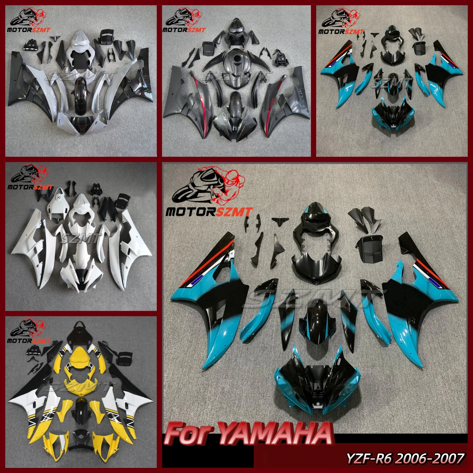 Fairing Kit Fit For Yamaha YZF R6 2006 - 2007 Front Fender Upper Mid Rear Panel Tail Inner Wings Cowl Belly Pan Under Tank Cover