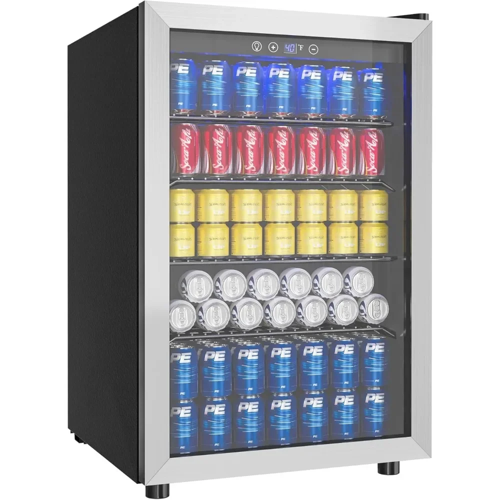 

Bestseller4.5 Cu.ft Beverage Refrigerator and Cooler, 145 Can Mini fridge with Glass Door for Soda Beer Wine, Small Drink Dispen