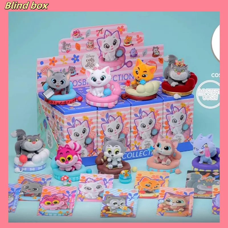 Genuine Version  Disney Cat Party Blind Box Trendy Handmade Cute Mini Creative Cat Ornament Gift