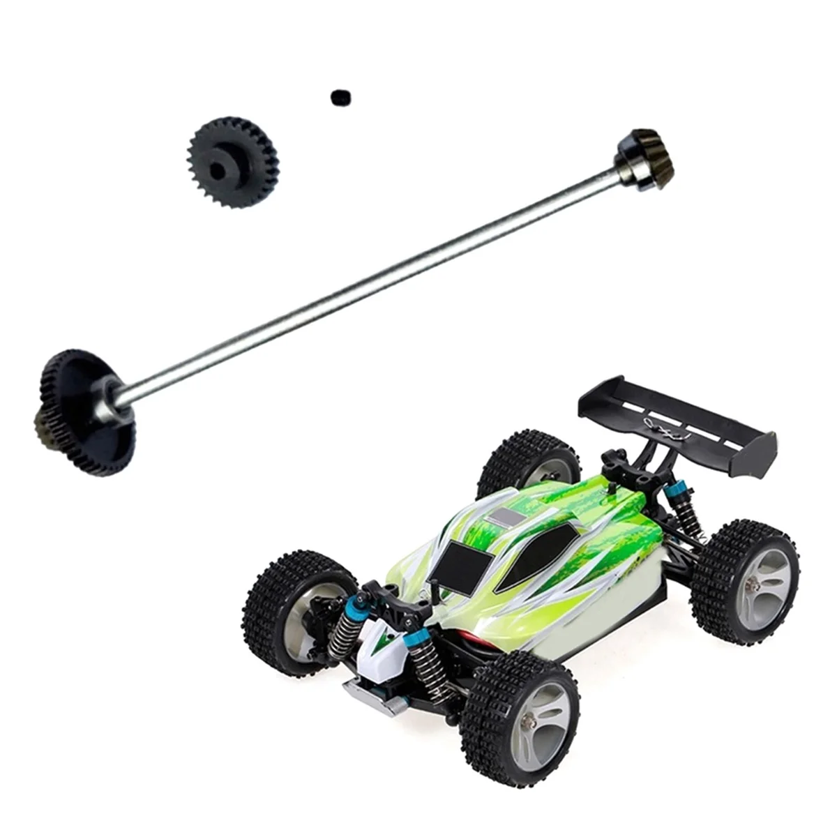 BAAA-Asse principale in metallo Albero di trasmissione centrale con set di ingranaggi motore 27T per parti di aggiornamento per auto Wltoys A959-B A969-B A979-B K929-B RC