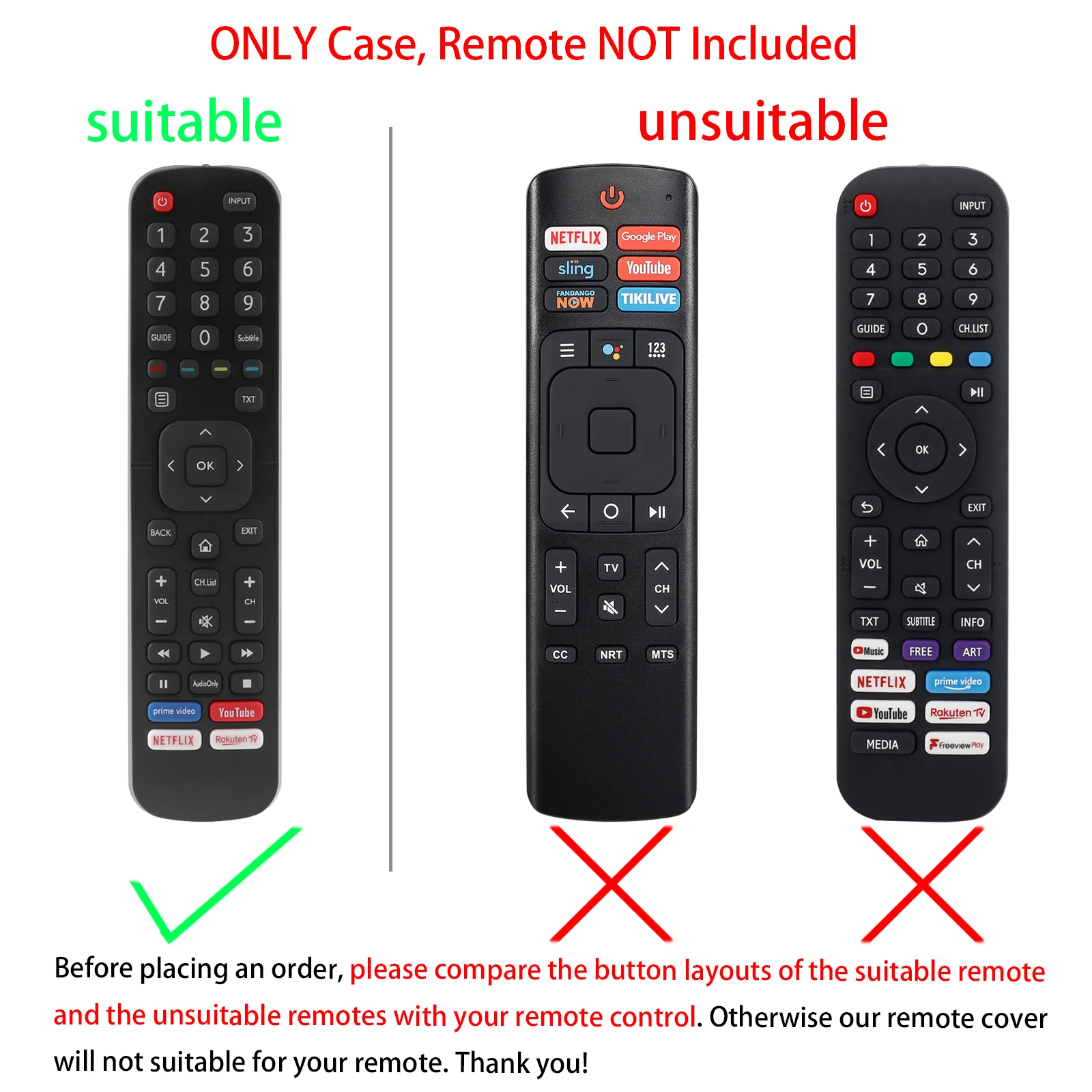 Protective Cover Fit for Hisense TV EN2B27 EN2H27B EN2H27HS EN2H27D EN2A27 ER-31607R ER-22655HS RC3394408/01 Remote Controller