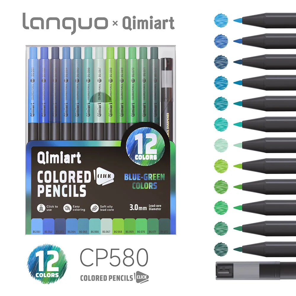Languo 12/96 Farben Klick-Buntstifte 3,0mm Ölbasierte Weichkernstifte zum Zeichnen, Skizzieren, Malen für Malbücher und Kunstbedarf – Detail 32