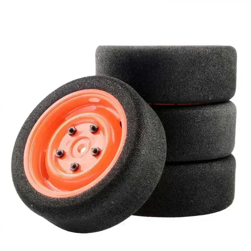 wltoys 144001 124019 124017 A959 parts 4pcs on road foam tyres 68MM wheel fit 12MM hex for 1/16 1/14 1/12 remotre contrl cars view 2