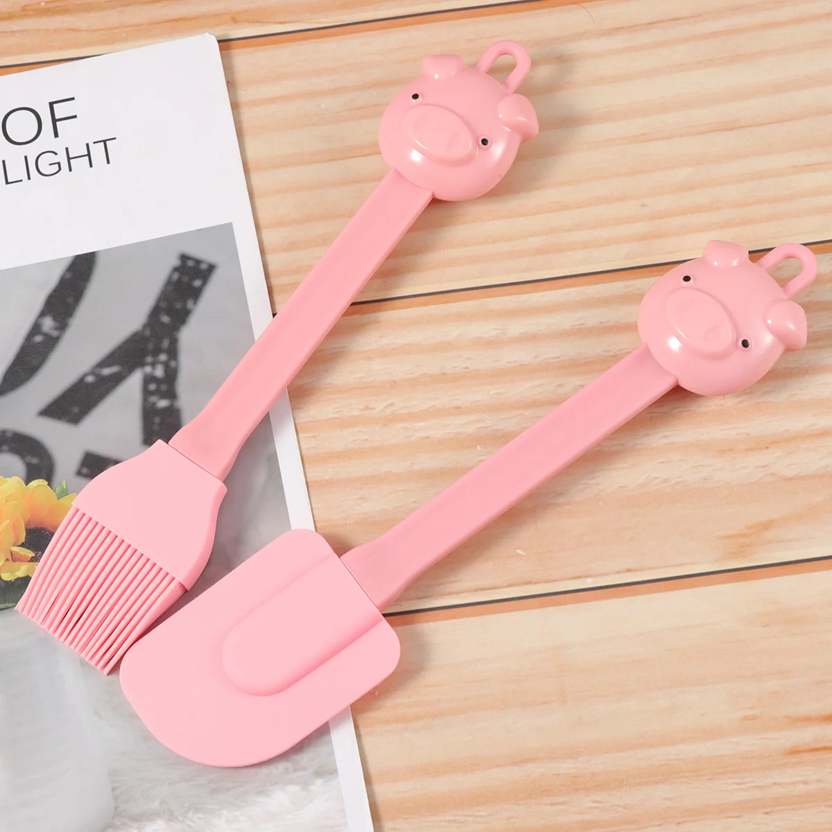 Cake Cream Scraper Silicone Baking Tools Kids Spatula Multifunction Pink Brush Child