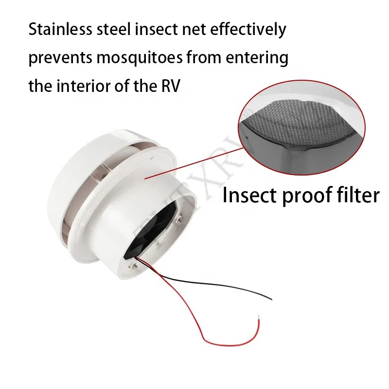 

TYTXRV RV Accessories DC24V White Mushroom Head Roof Ceiling Vent UV-Resistance Round Air Vent for Trailer Travel Caravan