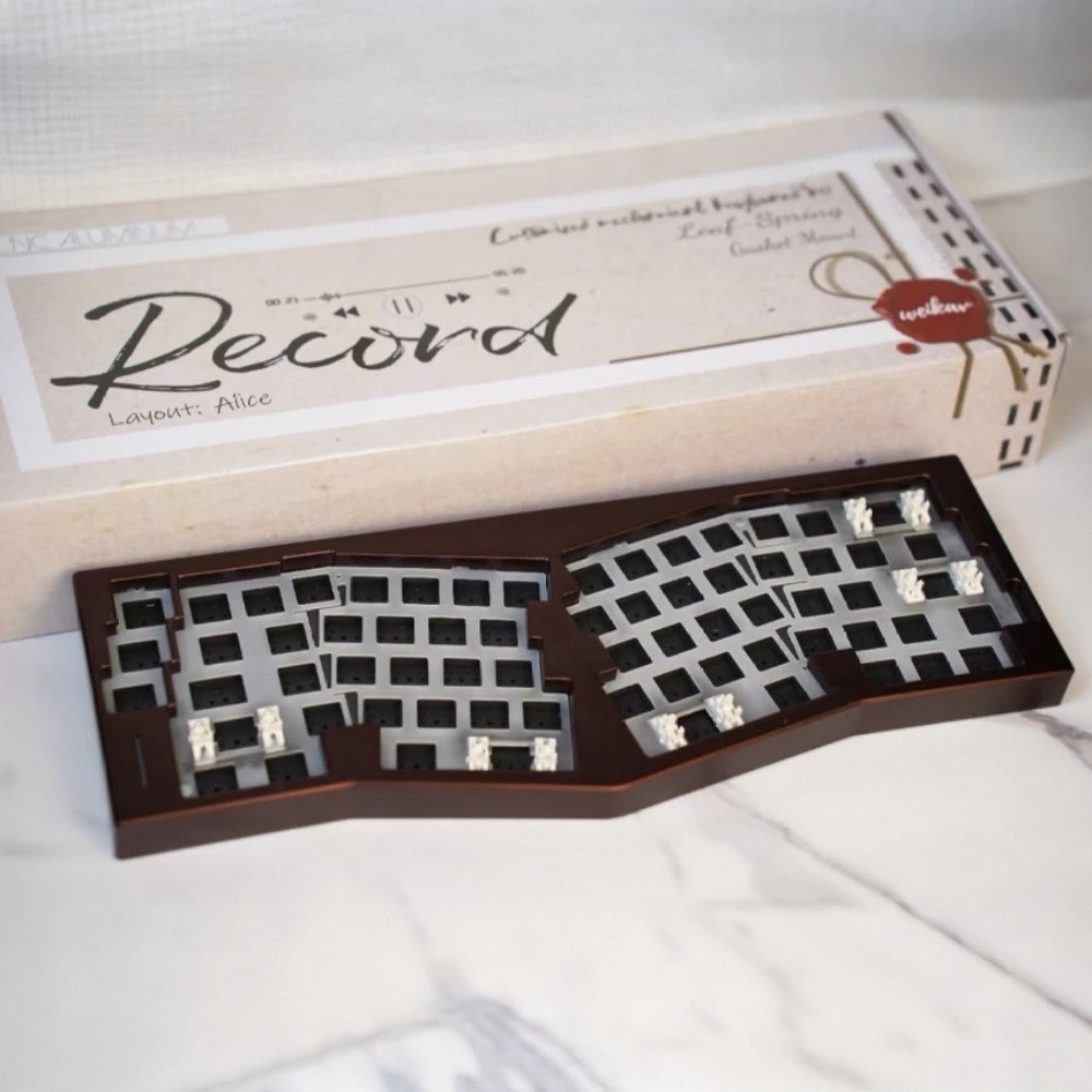

WEIKAV RECORD Alice Mechanical Keyboard Kit Wireless Tri-mode RGB GASKET Hot Swap Custom CNC Aluminum Office Gaming Keyboard QMK