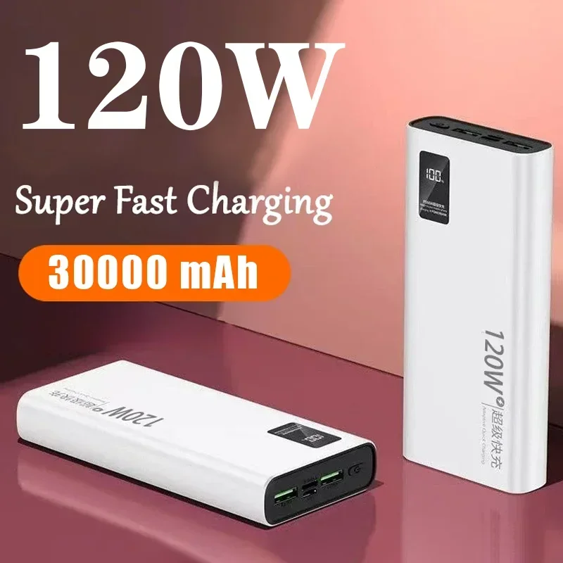 120W super fast charging 20000 mAh power bank with 100% sufficient capacity for mobile power supply for various mobile phones