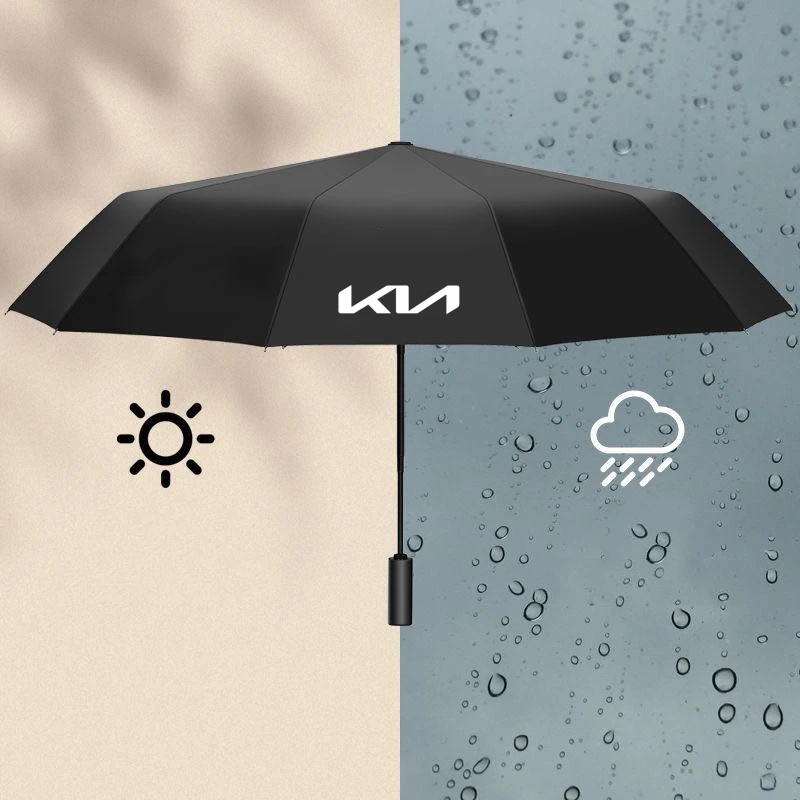 

2026 Hot Car Sticker Car Logo Rain Umbrella Automatic Advertising Business Man Women Travel For KIA RIO 2 3 4 5 Xline x line Car