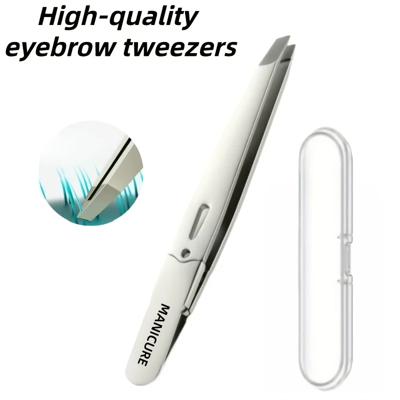 Stainless Steel Professional Eyebrow Tweezers High Brow Tweezers with Angled Tips  Hair Removal Tweezers for Eyebrows and Beard