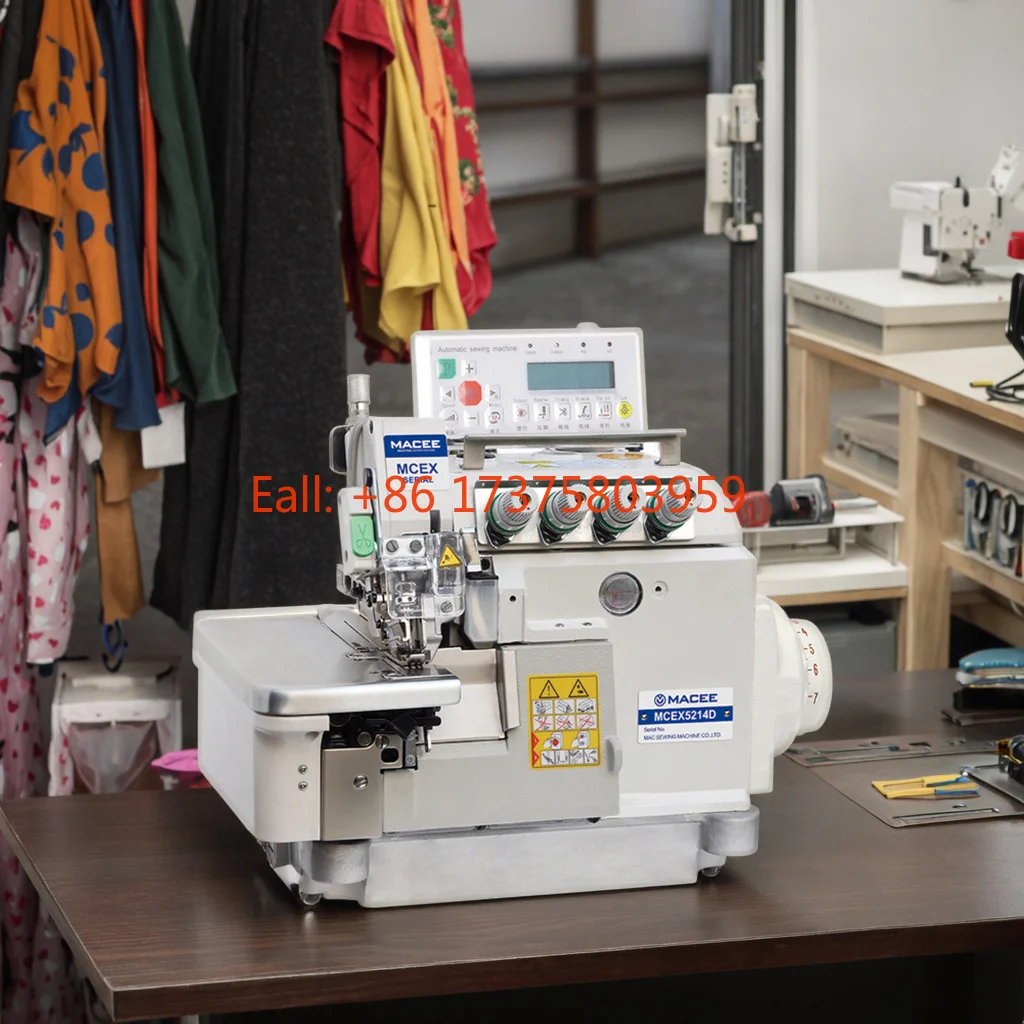 High-Speed Automatic Computerized Overlock Sewing Machine for Industrial Use for Garment Fabric Household Features