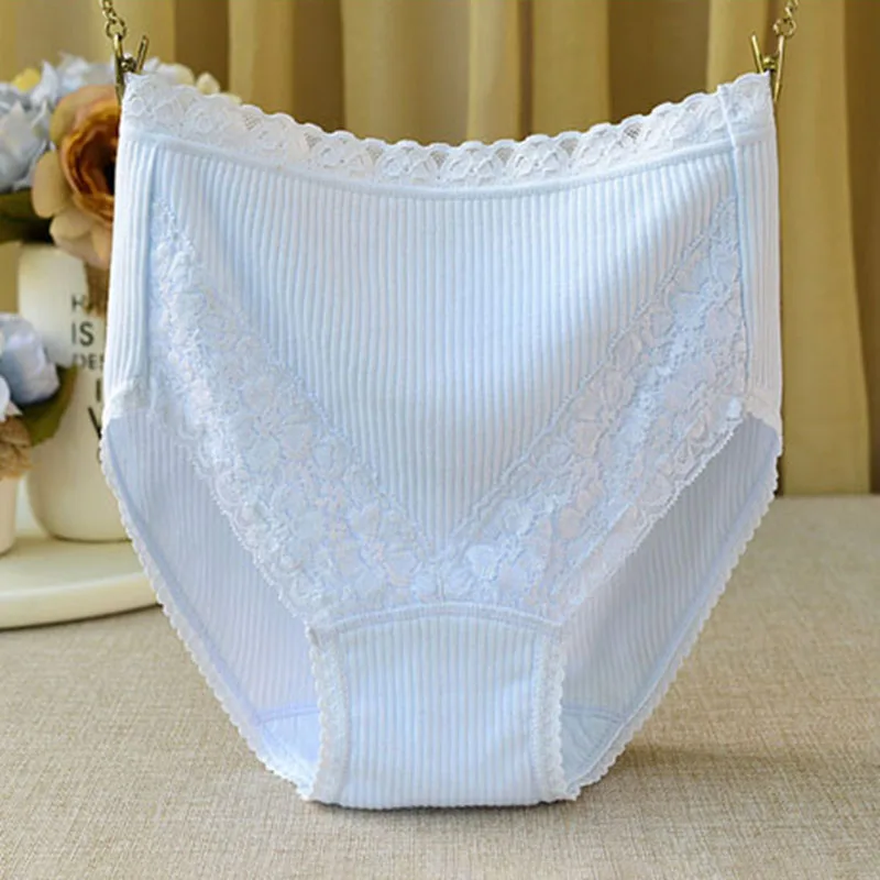 Women High-Waist Cotton Panties Underwear Lace Ruffle Hip Lifting Women Briefs Girls Comfort Underpants Female M-3XL Lingerie