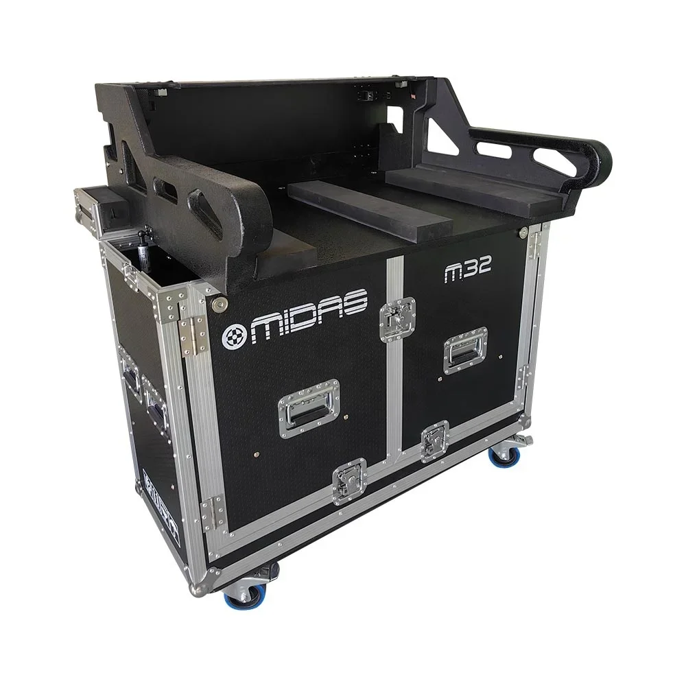 Caja de vuelo personalizada para Midas M32 versión hidráulica en vivo con ruedas sistema Pa caja de vuelo de equipo musical
