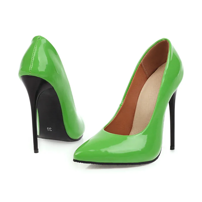 Elegant Thin High Heels Pumps Shoes White Green Red Yellow Black Women\'s Heeled Party Office Wedding Shoes Ladies Large Size 45