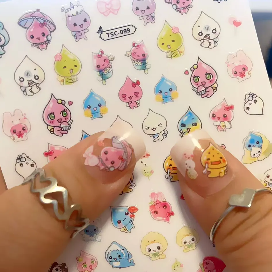 

TC-099 Drop rain sweet potato balls gogo egg Cute ラブリっち yellow guys 3d nail art stickers Decal Diy Nail Slider