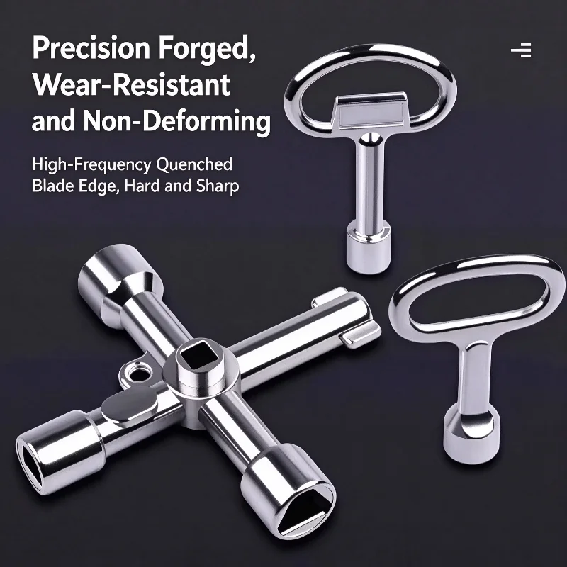 Multifunctional Water Valve Wrench, Universal Tap Water Gate & Pressure Reducing Valve Key, Pipe Sluice Switch Spanner