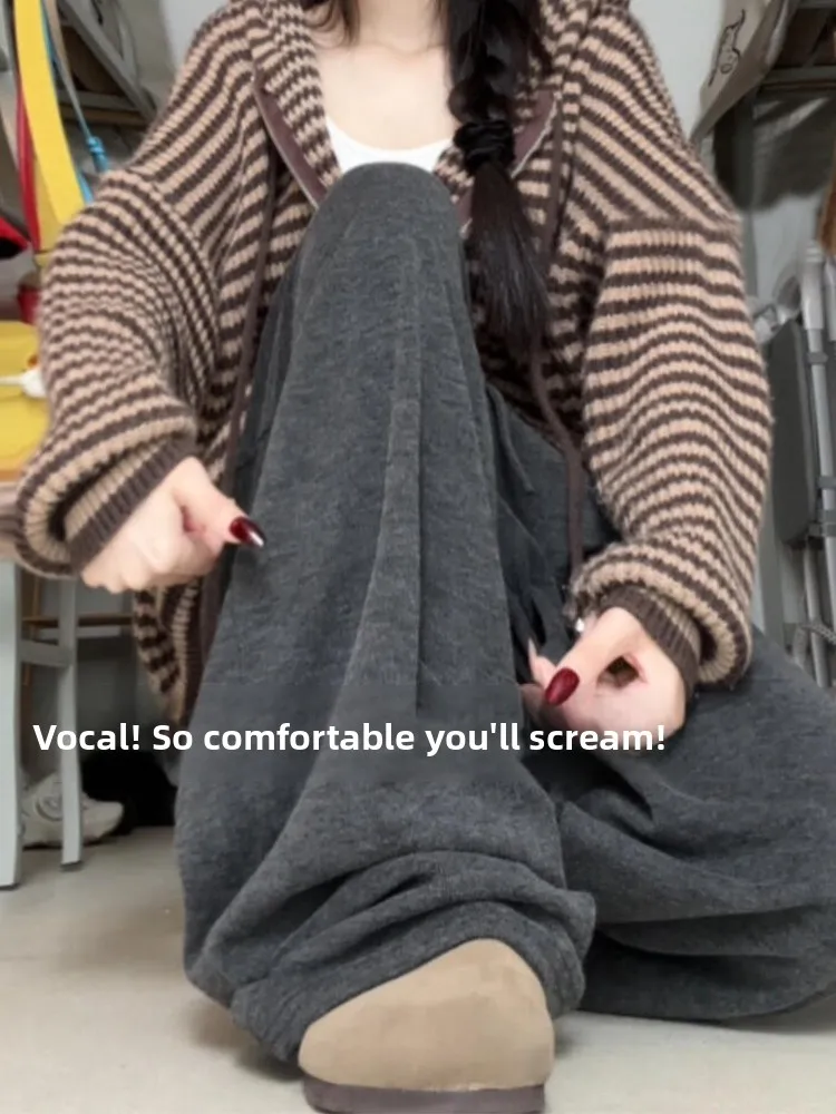 Ay cintura alta Fce forrado calças largas femininas casuais soltas BF Sle primavera outono inverno nova chegada mistura de algodão Comfo...