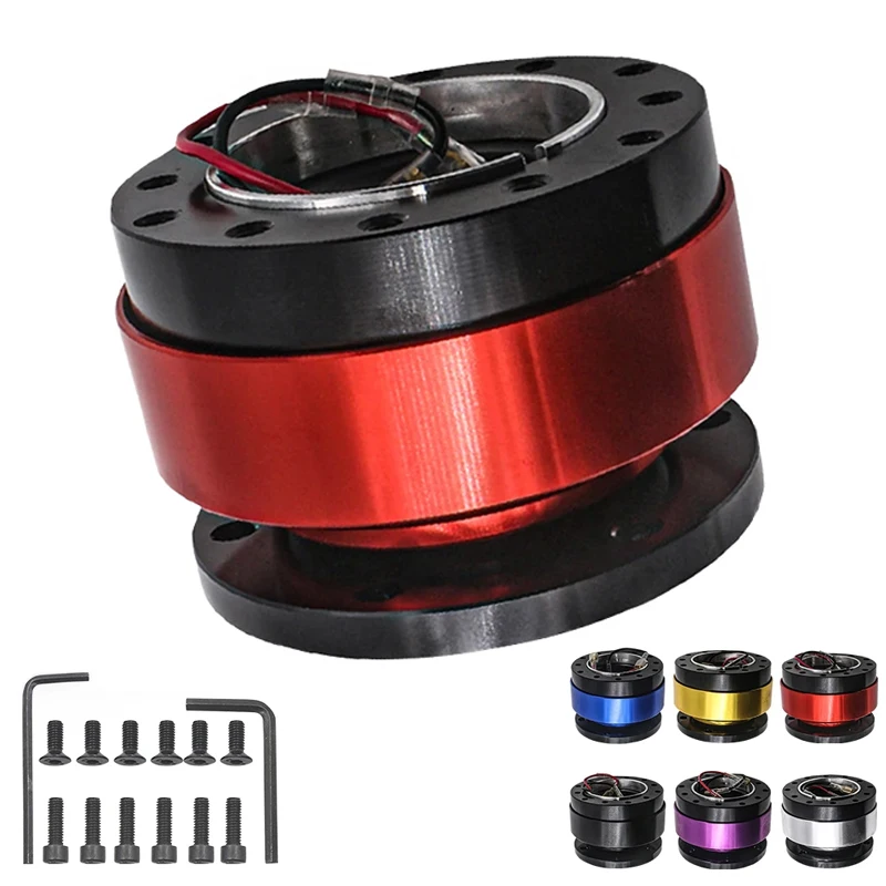 

Universal Car Interior Part Racing Steering Wheel 6 Hole Aluminum Car Quick Release Steering Wheel Snap Off Hub Adapter Boss Kit