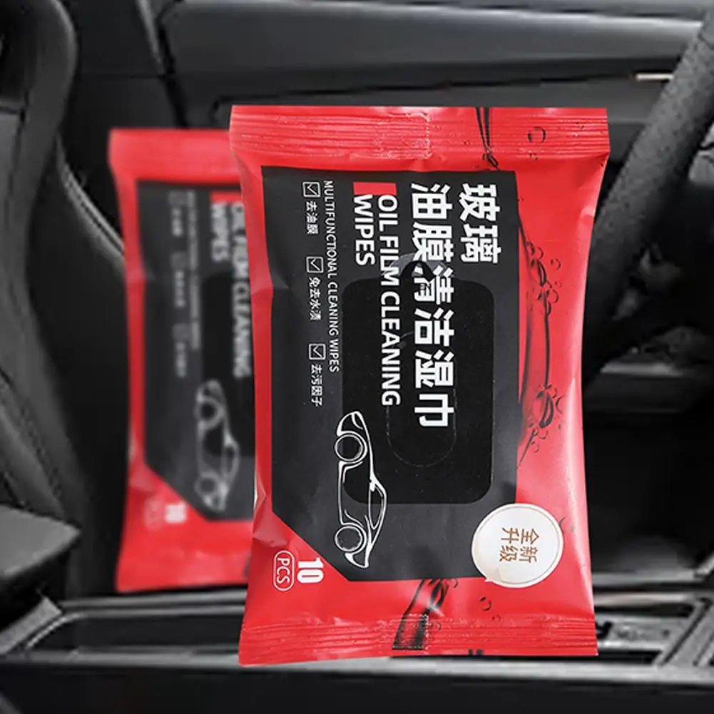 Car Glass Oil Film Removal Wipes Decontamination Front Wipes Portable Car Cleaner Glass Windshield Compact Brightening Oil H0B5