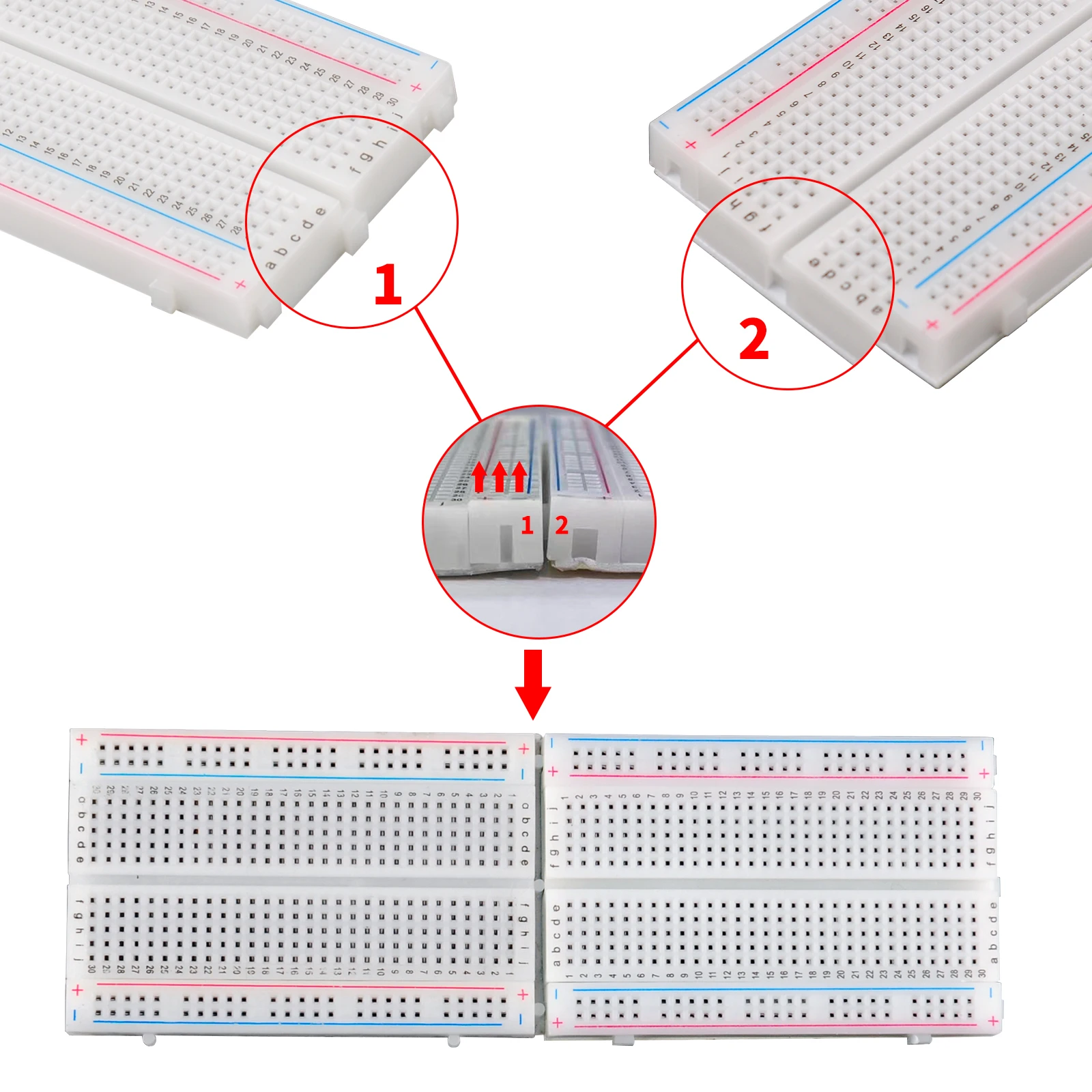 400 Tie Point Solderless Breadboard Mini Experiment Circuit Board Matrix for Development Board DIY Setup PC Peripherals Kit