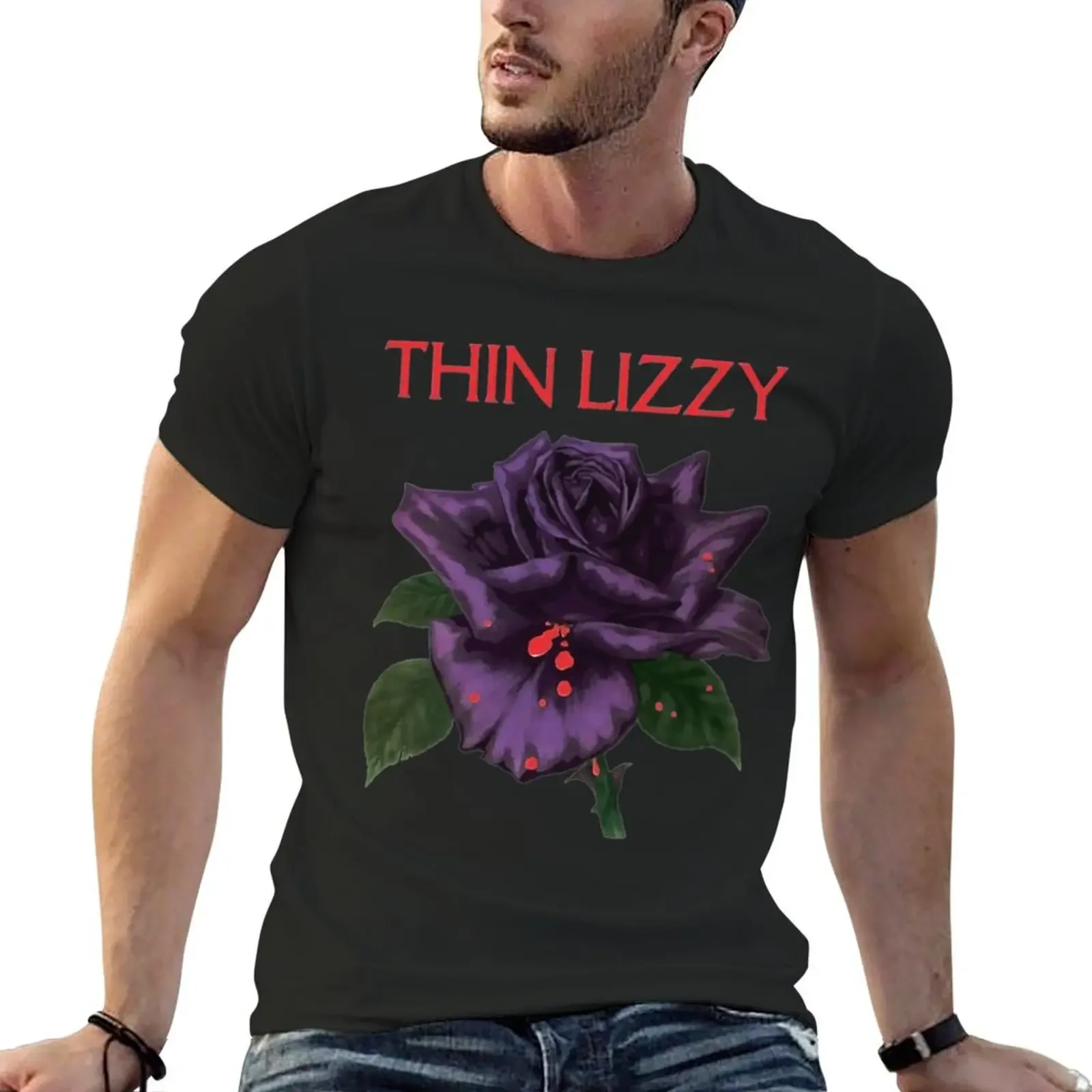 Thin Lizzy Nightlife T-shirt blacks Blouse Aesthetic clothing mens plain t shirts