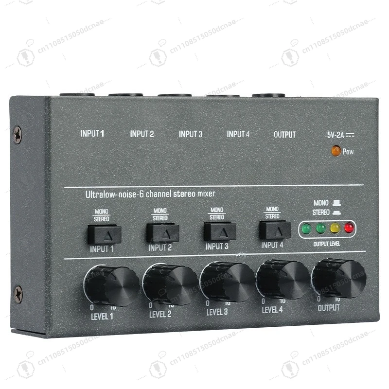 4 Channel Audio Mixer Mini Signal Mixer Small Microphone Instrument Sound Console