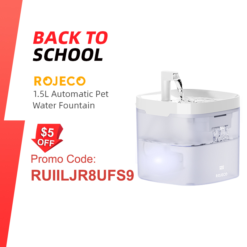  ROJECO Transparent Cat Water Fountain Automatic Pet Water Dispenser for Cats Dog Smart Drinking Fountain Purifier Accessories 