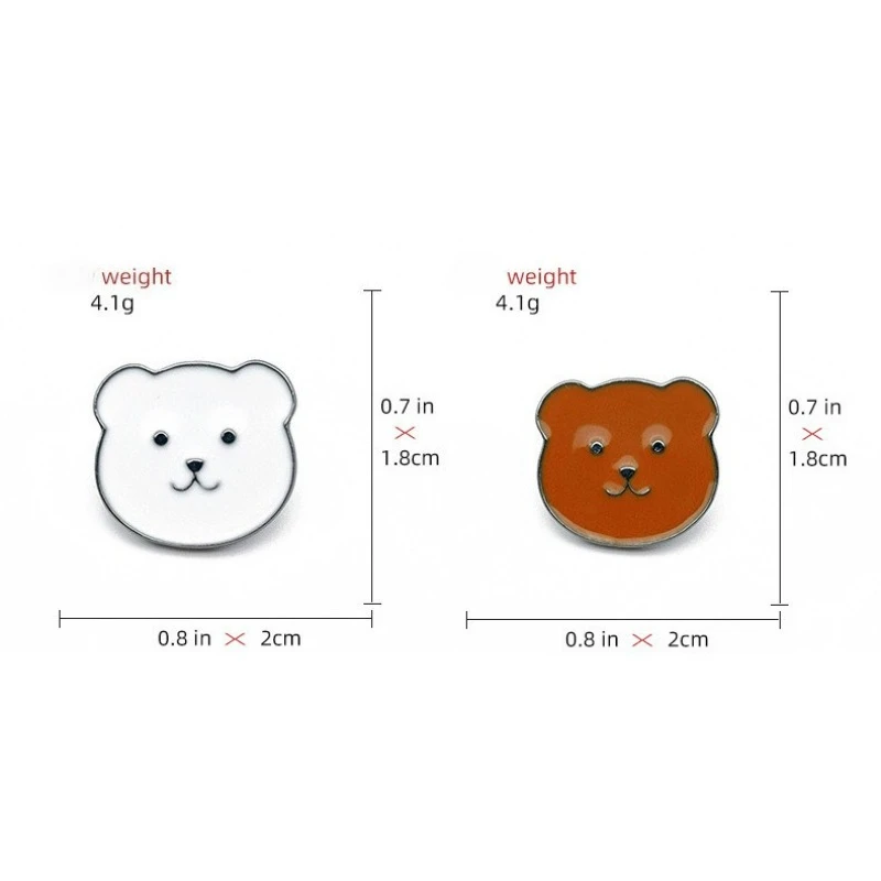 Cute Japanese Style Cartoon Couple Best Friends Bear Metal Brooch Daily Commute Badge Decorative Pin DIY Clothing Bag Hat Scarf