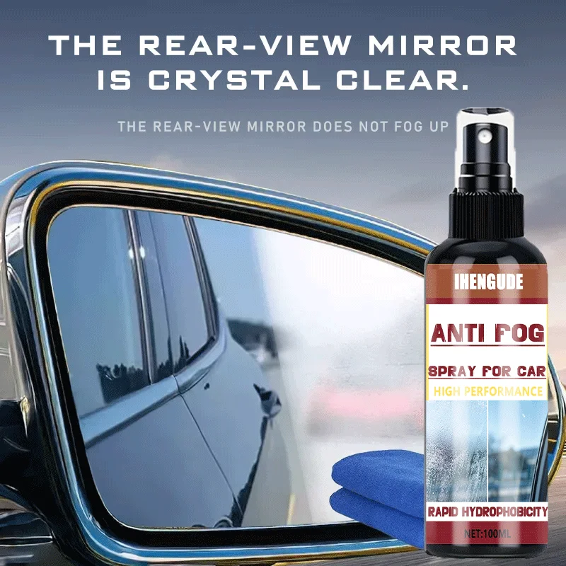 Car Anti-Fog Spray - Clear Vision Enhancer, Long-Lasting Defogger for Windshield & Mirrors, Safe Driving Aid 100ml