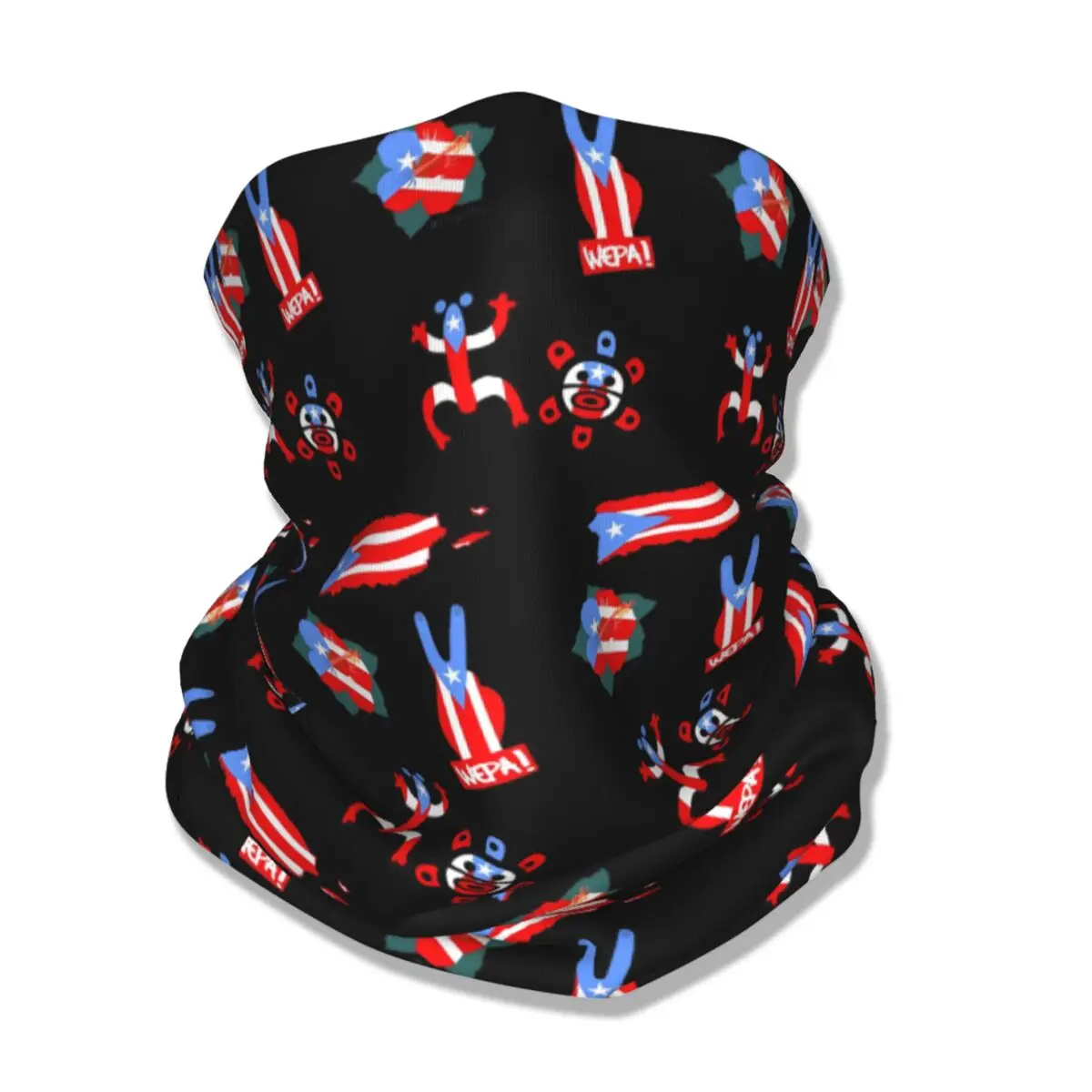 Puerto Rican Coqui Taino Sun Wepa Hibiscus Flower Bandana Neck Gaiter Wrap Scarf Multifunctional Headwear Cycling Unisex Adult