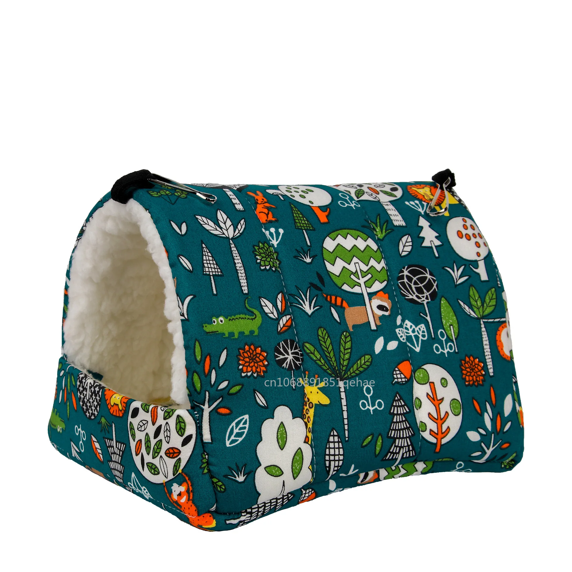 1pc Nette Druck Vogel Bett Mini Käfig Kaninchen Eichhörnchen Matte Meerschweinchen Nest Hamster Haus Kleine Tier Schlafen Bett haustier Hängen Käfig – Detail 6