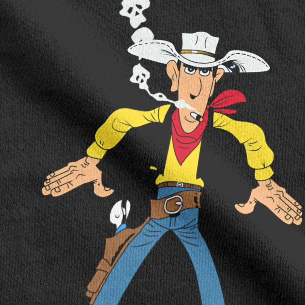 Lucky Luke Are You Ready Men T Shirts Cartoon Funny Tees Short Sleeve Crew Neck T-Shirt Pure Cotton Adult Tops