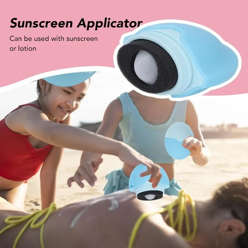جديد للأطفال والكبار لفة قابلة لإعادة الملء على إسفنجة قابلة للفصل لوشن الشمس (أزرق) أداة توزيع الواقية من الشمس
