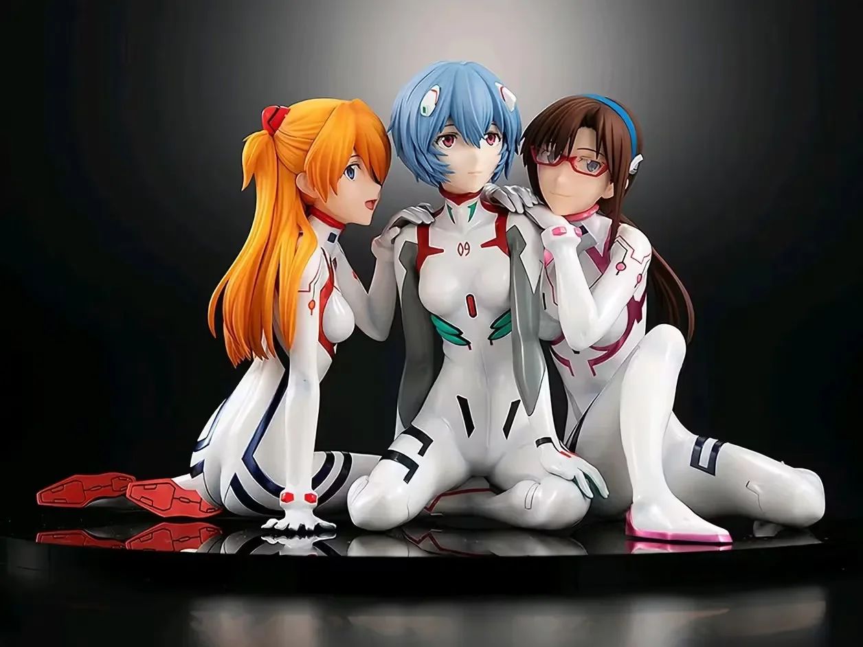 Bandai 3 шт./компл. Новинка 2025 года, аниме EVA Ayanami Rei Asuka Mari, фигурка из ПВХ, модель игрушки, кукла, коллекционные украшения, подарок