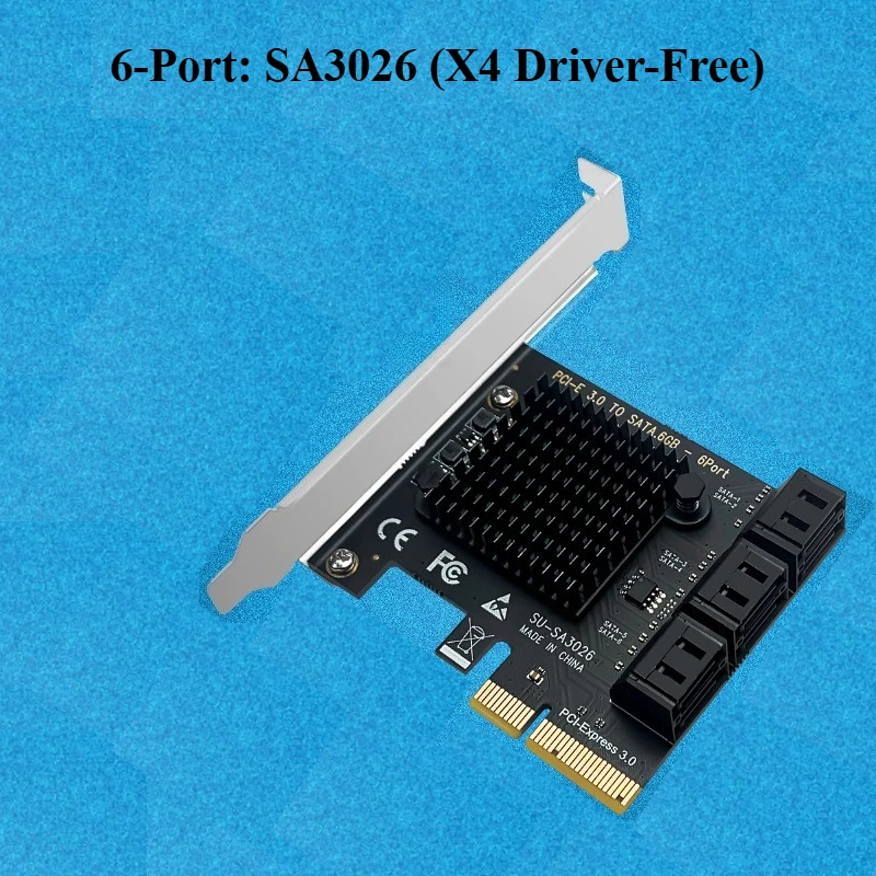 

PCI-E To SATA3.0 Expansion Card 24 Port 20 Ports 16 12 10 Ports SSD Solid State Drive Adapter Card