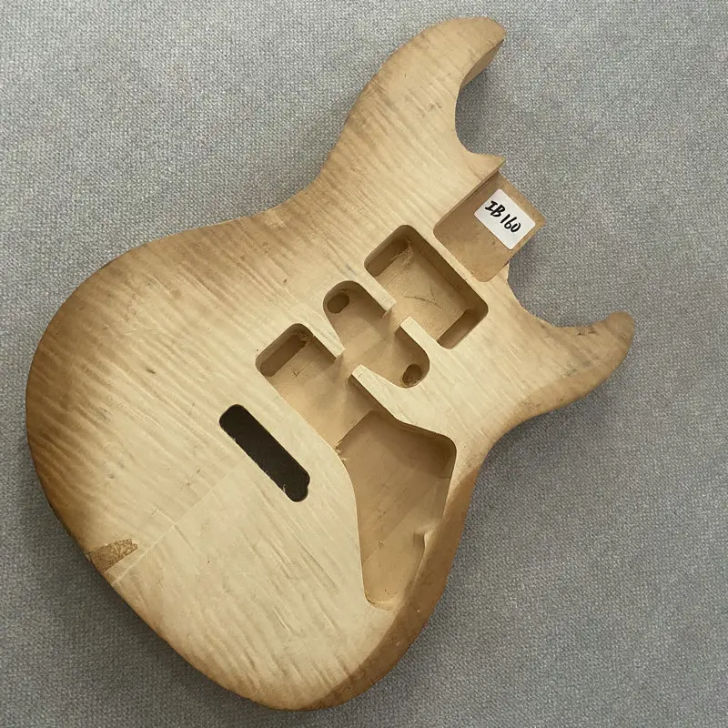 IB160 Flamed Maple Top +Solid Bassswood Unfinished ST Electric Guitar Body HSH Pickups No Paint surface Dirty DIY&Replace Prats