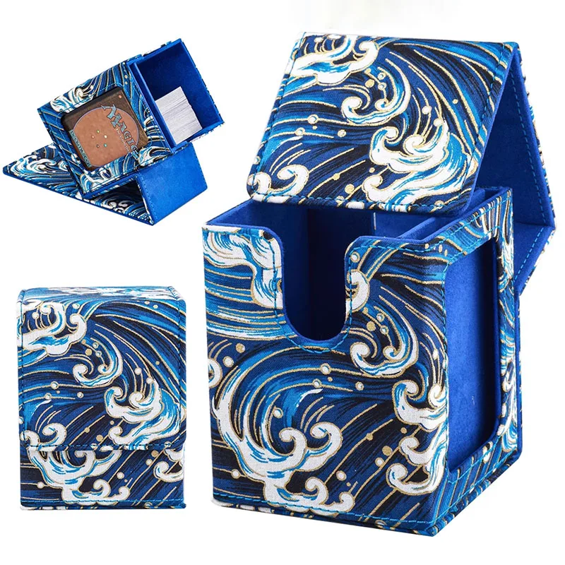 Hefeng hot stamping gold woven brocade Card Box  Yu-Gi-Oh! Large capacity vertical storage box Anime Game Collection Card Box