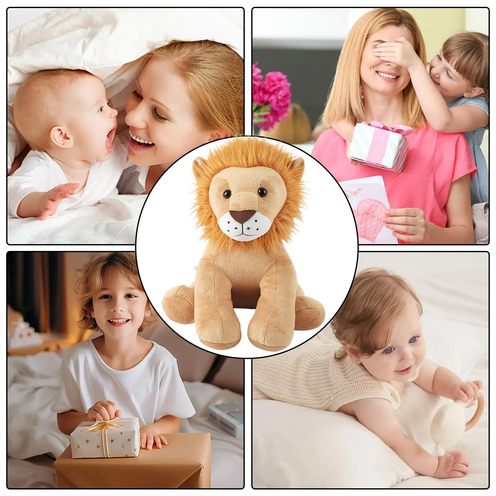 7-Zoll-Simulations-Löwe-Plüschtiere, Heimdekoration, gefüllte niedliche Tiere, weiche Puppen, echt wie Kissen für Kinder, Kinder, Jungen, Geschenk