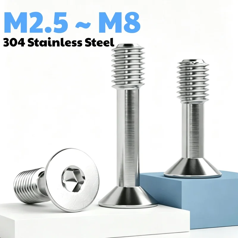 304 Stainless Steel M2.5 ~ M8 Countersunk Head Socket Lock Screw Hand Tightened Non Loosening Bolt Flat Head Captive Screws