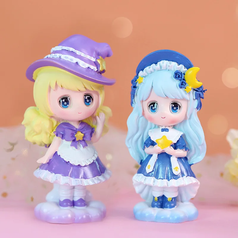 

Cute Fairy Tale Inspired Light-Seeking Girl Blind Box Figurine Resin Craft Birthday Gift Decorative Ornament Toy for Children