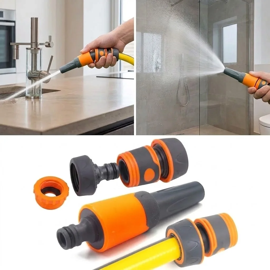 High Pressure Water Gun With 1/2 Inch 3/4 Inch Hose Adjustable Nozzle Sprinkler For Garden Lawn Watering And Car Wash Sprayer