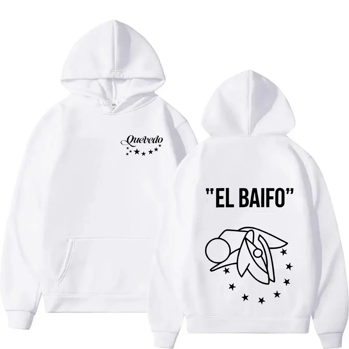 Hoodie do Álbum Rapper Quevedo El Baifo, Roupas para Homens e Mulheres, Estilo Casual dos Anos 90, Manga Longa, Confortável, Oversized, Estético, Suéter Solto
