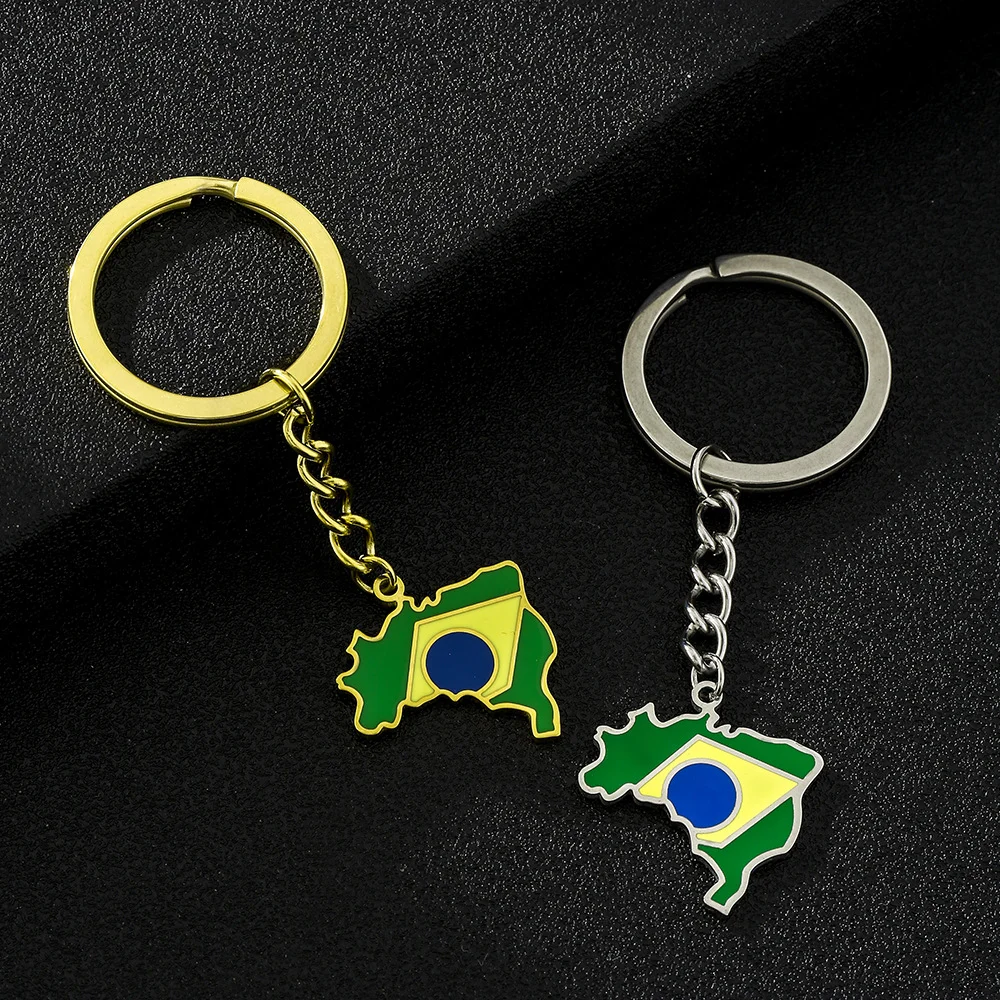2025 venda quente estilo de negócios aço inoxidável estilo nacional amor suave oco brasil pingente chaveiro decoração