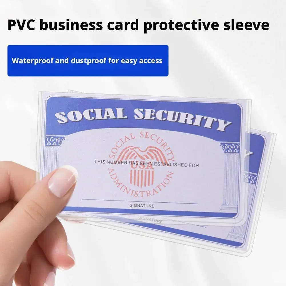 Waterproof PVC Card Holder Sleeve, Transparent ID Badge Holder for Driver License, Credit Card, Bus Pass, Medical Card Protector