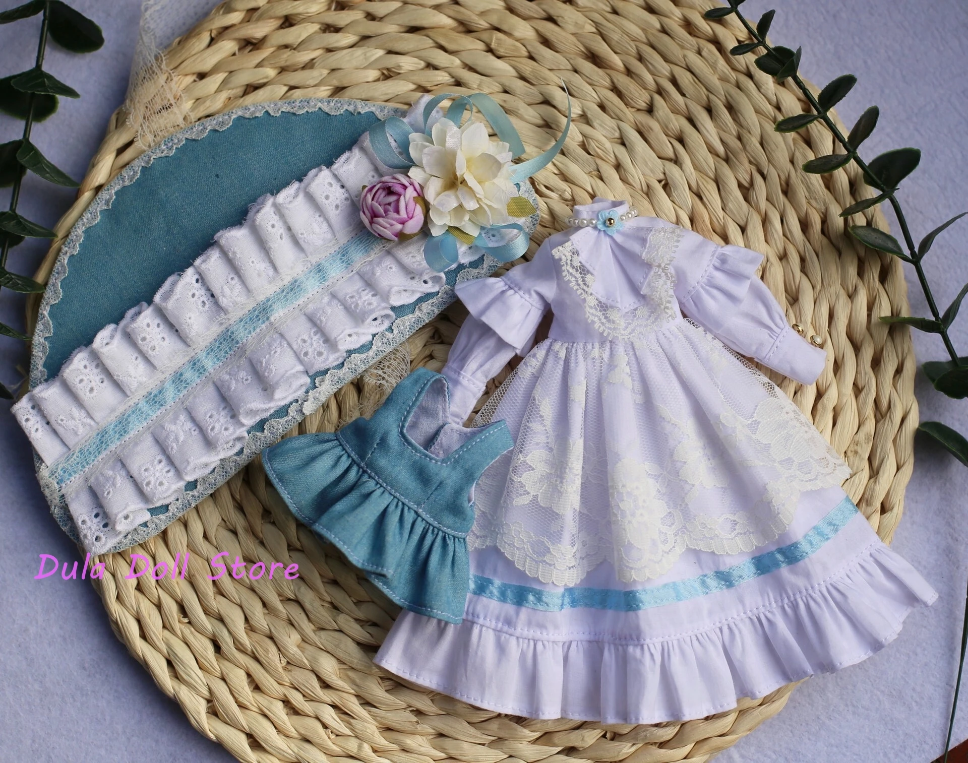 

Одежда для кукол 2026 Dula: сине-белое платье для Blythe, Landoudou, Landazz, Qbaby, ob24, ob22, Azone