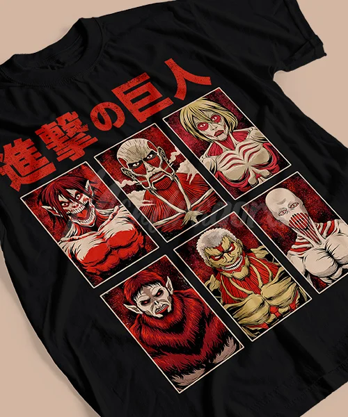 T-shirt For Anime Attack on Titan Principales Titanes