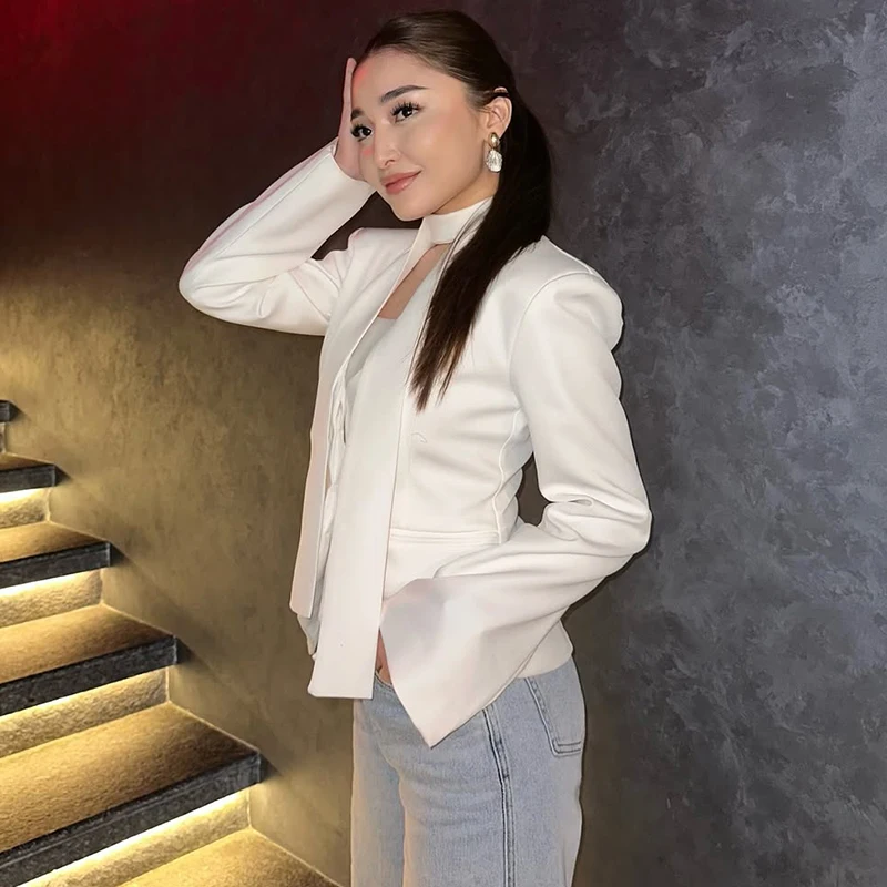 Tornova V-neck Ribbon Blazer Coat For Women Striped Print Long Sleeve Buttons Office Lady Top Elegant Female Slim Outwear Autumn